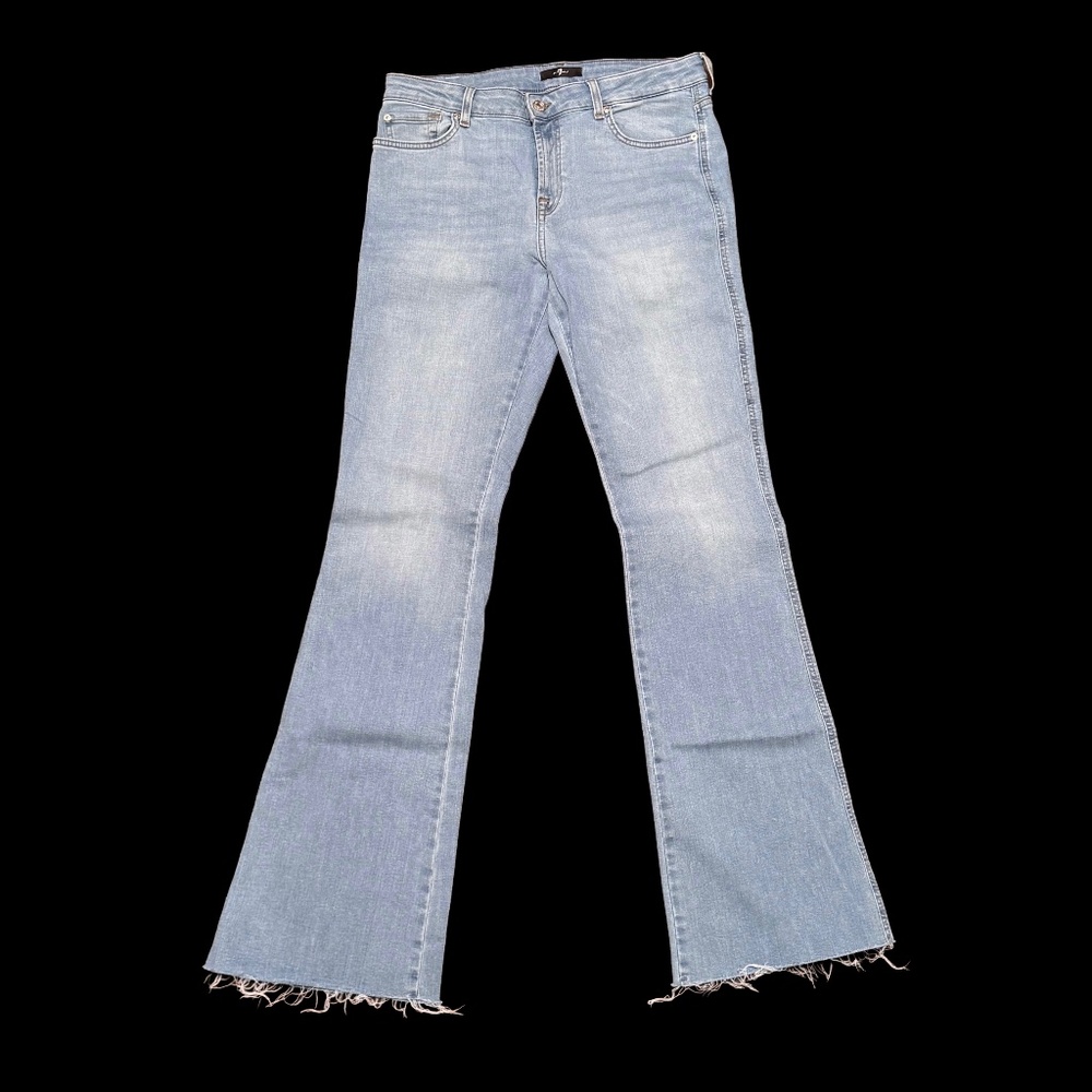 7 For All Mankind: "A" Pocket Faded Bootcut Raw Edge Jeans, 31, Sirte - Picture 2 of 7